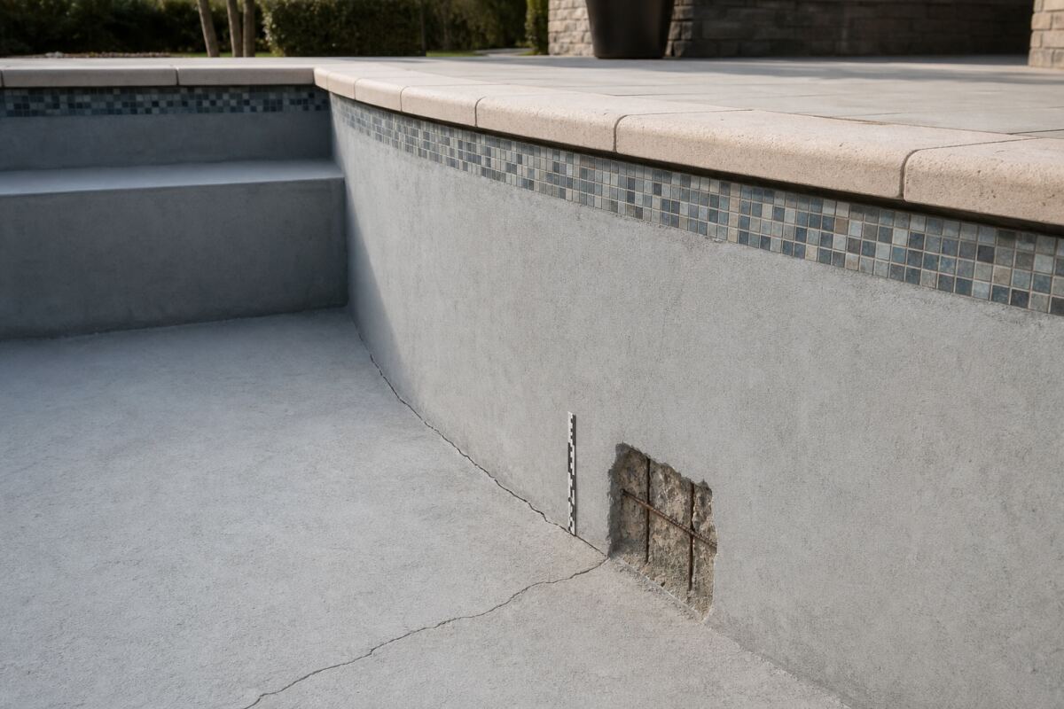 Piscine fissurée : structure, étanchéité ou revêtement