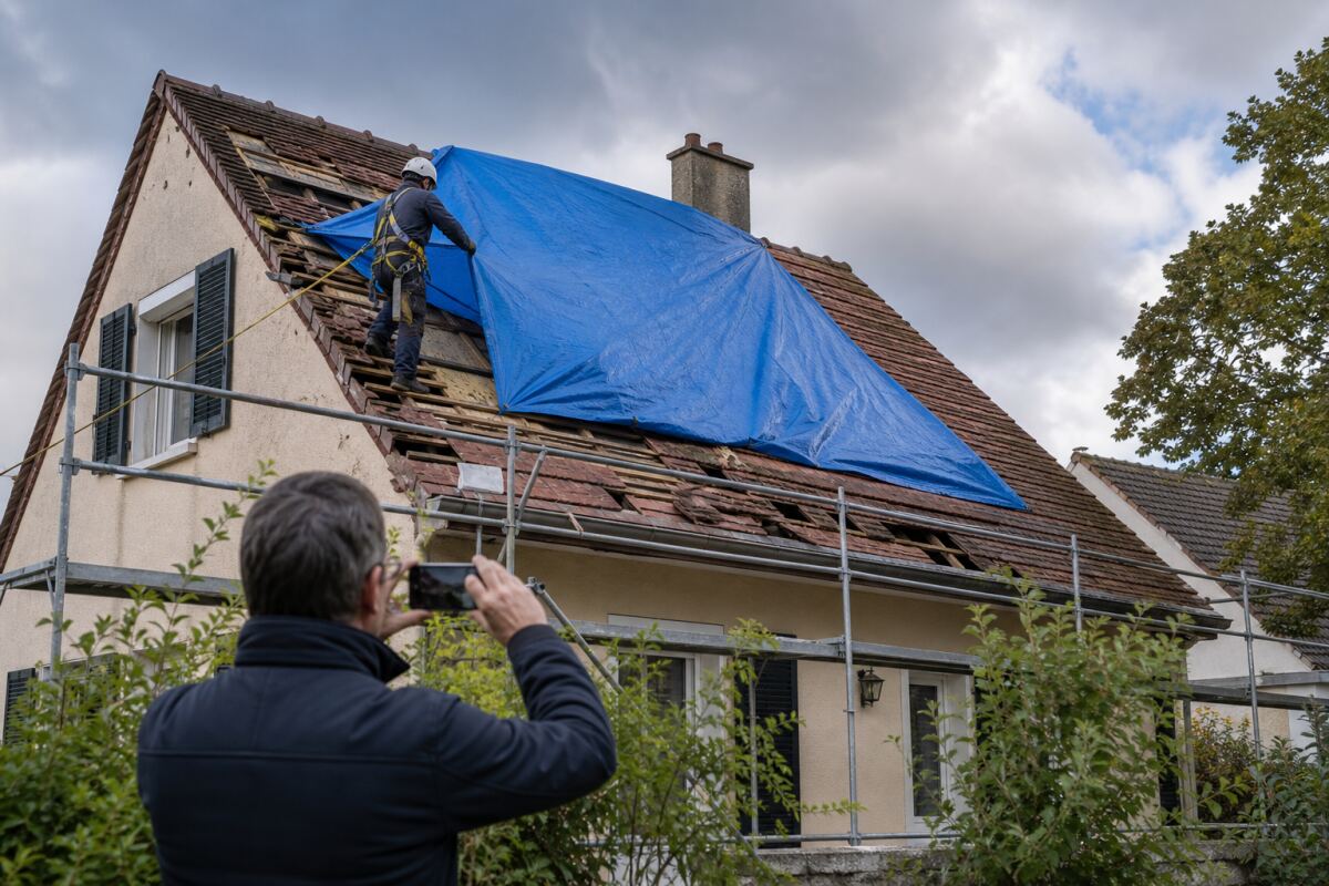 Bâchage après tempête : protéger sans perdre les preuves