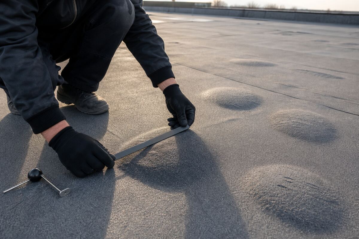Cloques sur une membrane de toit-terrasse : humidité enfermée ou défaut d’adhérence ?