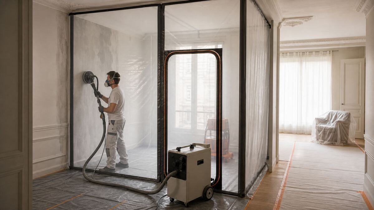Poussière de chantier : confiner et aspirer