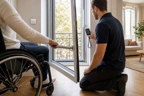 Fenêtre accessible : poignée, effort d’ouverture et commande motorisée