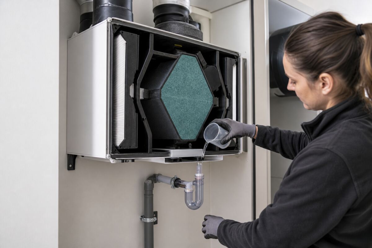 Condensats VMC double flux : siphon, pente et gel