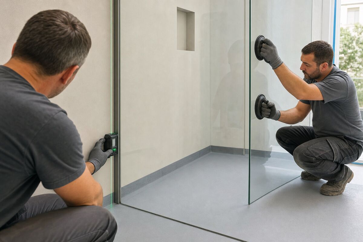 Fixer une paroi de douche sans percer l’étanchéité