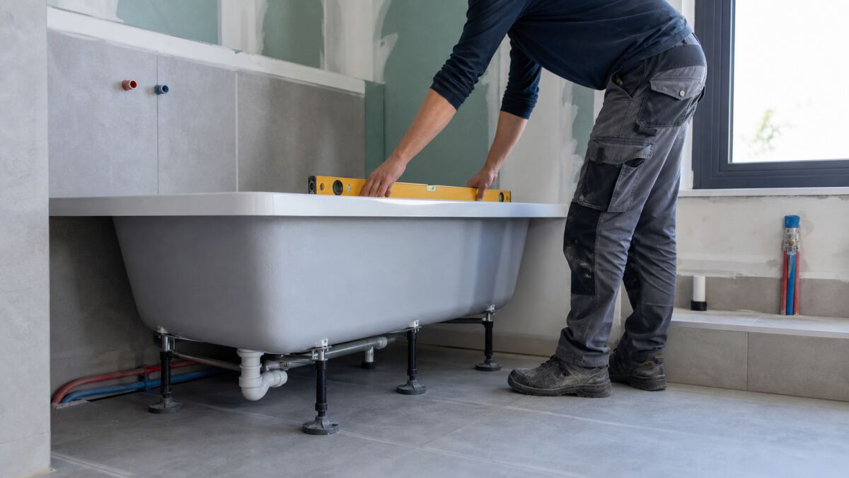 Poser une baignoire stable et accessible