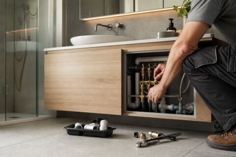 Rénover une salle de bain avant la plomberie générale : garder des raccords accessibles