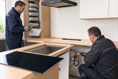 Plaque gaz remplacée par induction : vérifier puissance, ventilation et tableau