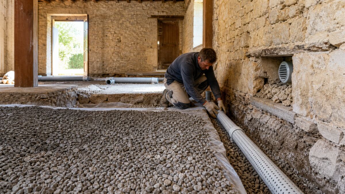 Hérisson ventilé : rénover un sol ancien humide