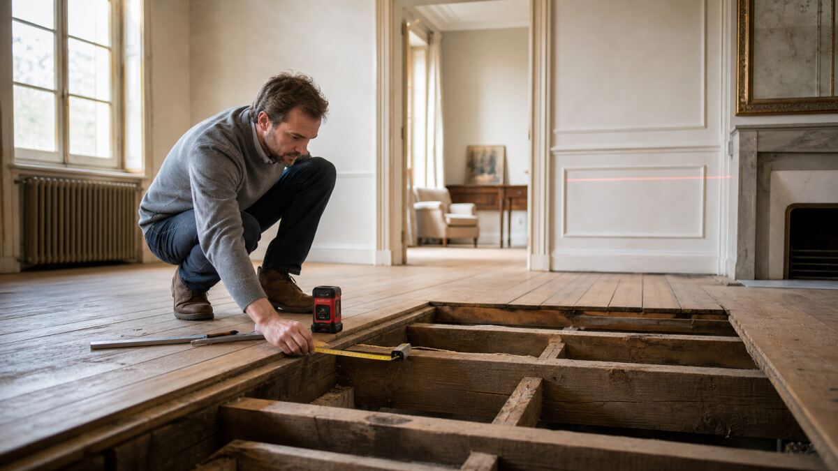 Plancher bois qui grince ou s’affaisse : diagnostic
