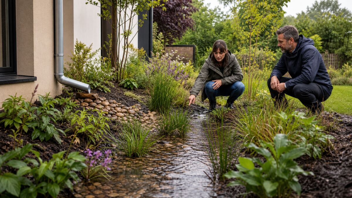 Noue et jardin de pluie : conception et entretien
