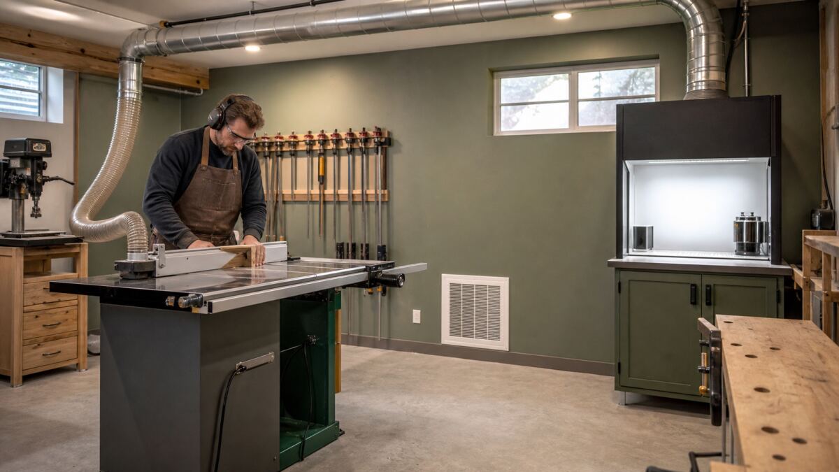 Atelier en sous-sol : capter poussières et solvants
