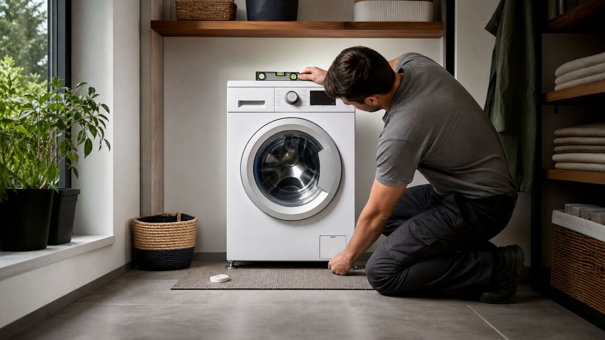 Lave-linge à l’étage : vibrations et fuites