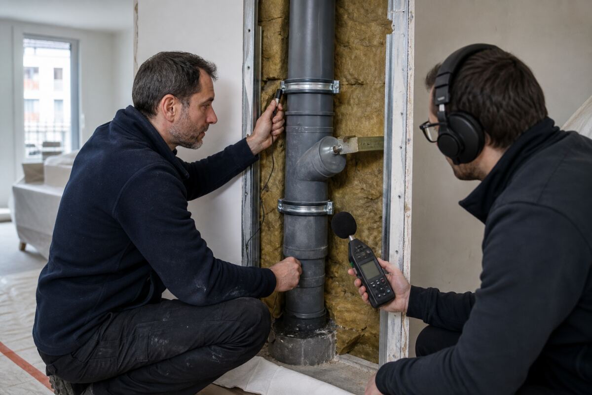 Bruit d’eau dans une cloison : localiser les vibrations