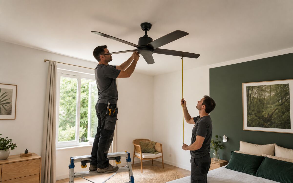 Ventilateur de plafond : diamètre, hauteur et sens