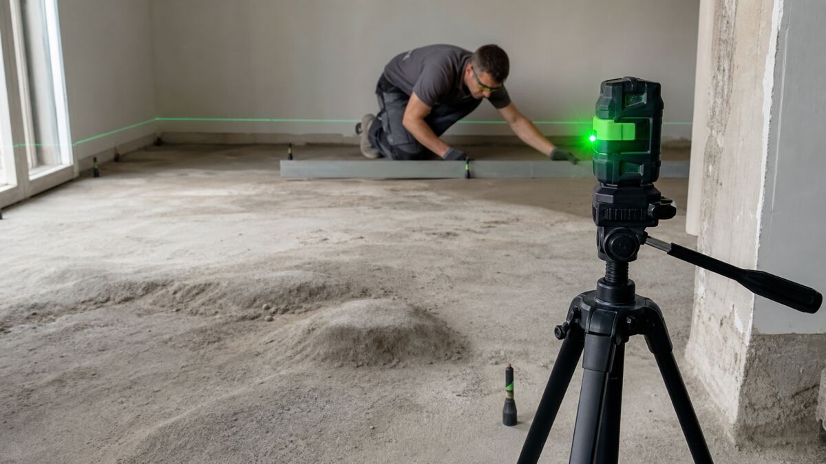 Niveau laser sur sol irrégulier : méthode de relevé fiable