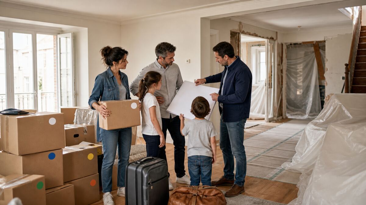 Relogement pendant travaux : durée, meubles et accès