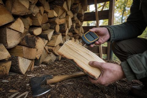 Humidité du bois de chauffage : mesurer au bon endroit avant de brûler