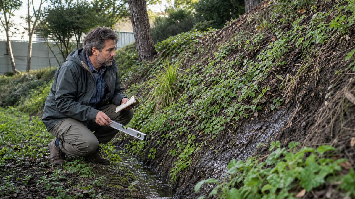 Talus en pente : drainage et stabilisation du sol