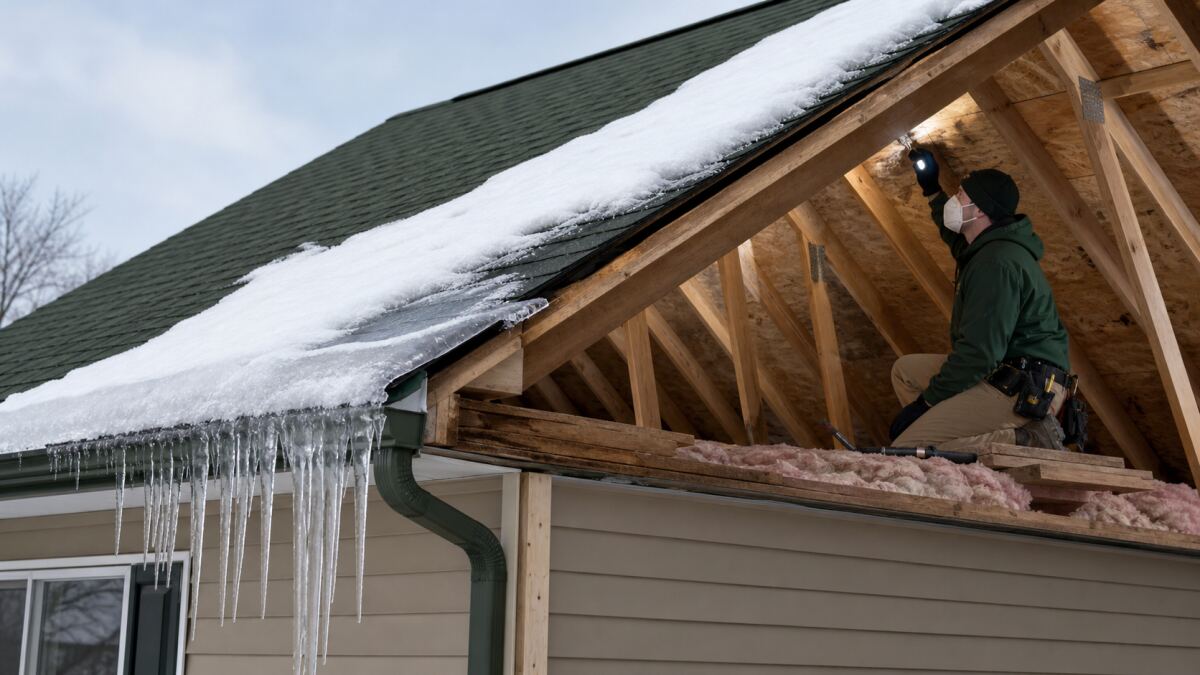 Barrage de glace en toiture : causes et prévention