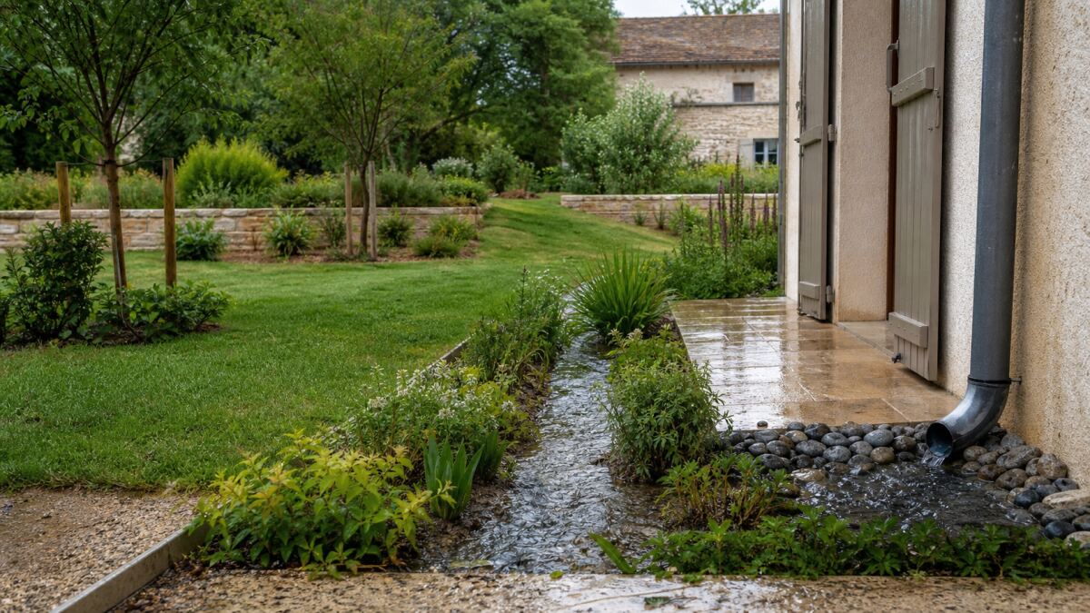 Orage au jardin : éloigner l’eau de la maison