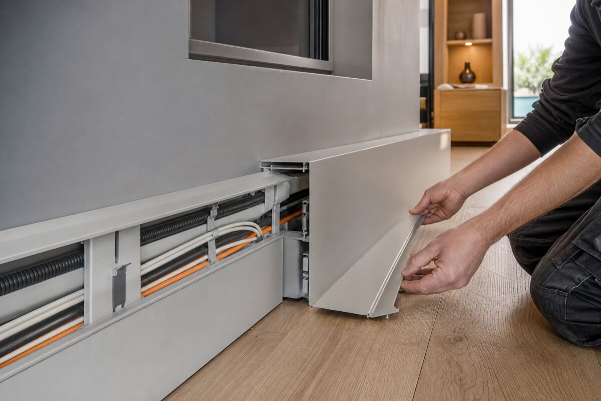 Plinthe technique démontable : distribuer des réseaux sans